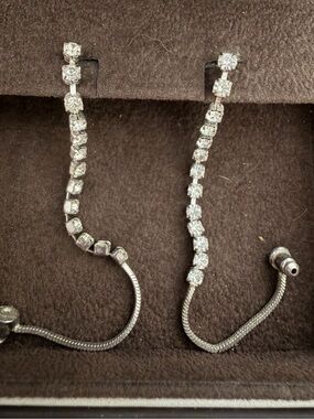 Silver-Tone Rhinestone Tennis Bracelet Pair